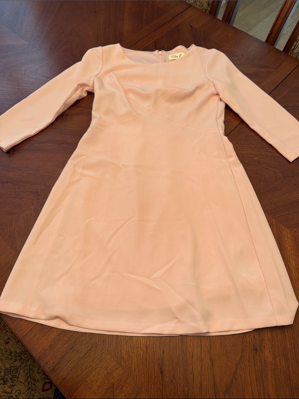 Eliza J Pale Peach Long-Sleeve A-Line Dress